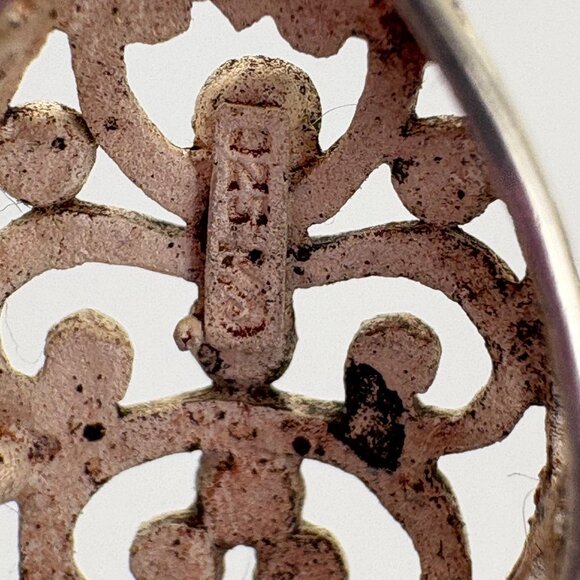 VTG Sterling Silver 925 Scroll Design Teardrop Dangle Earrings Size 1.25" Length - Picture 7 of 11